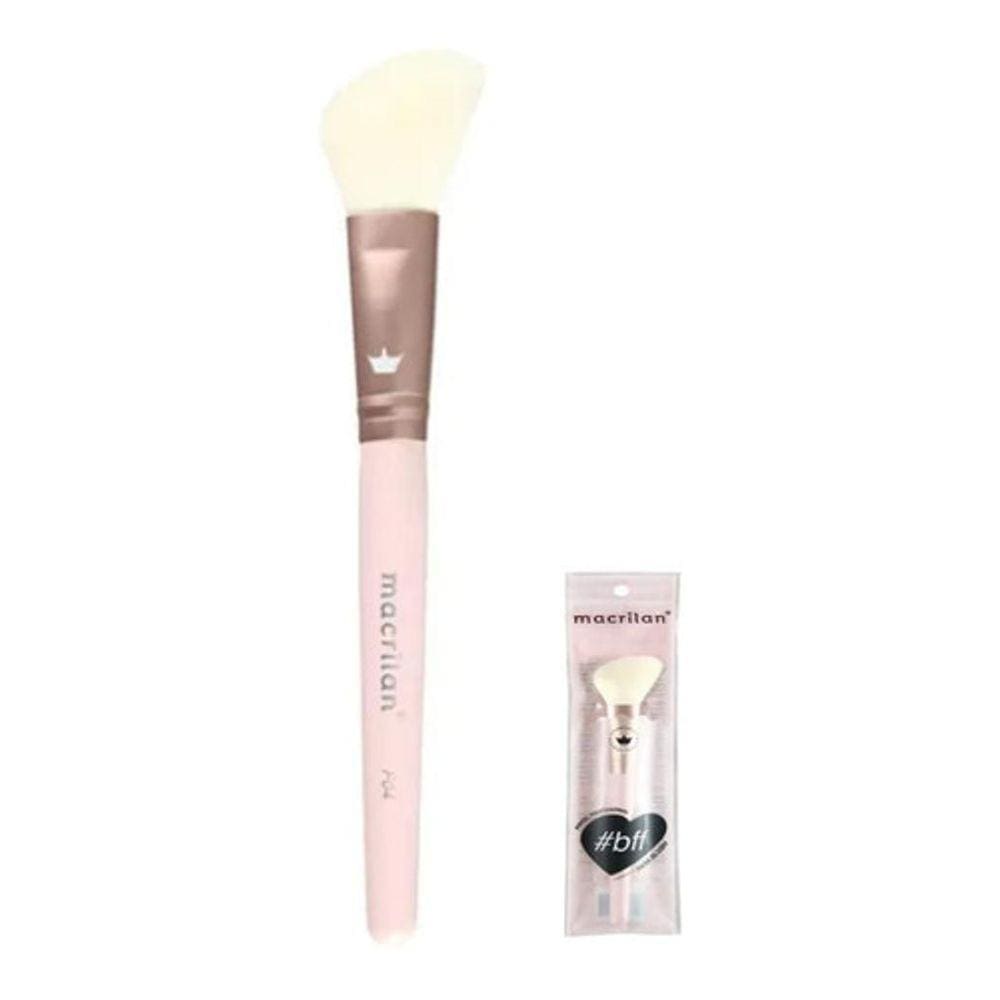 Pincel Blush Maquiagem Profissional Macrilan Bff F04 - Rosa