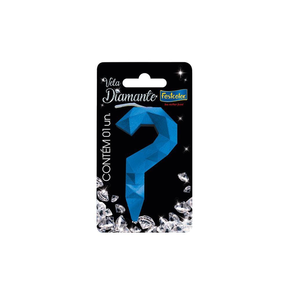 Vela de Aniversário Diamante Azul