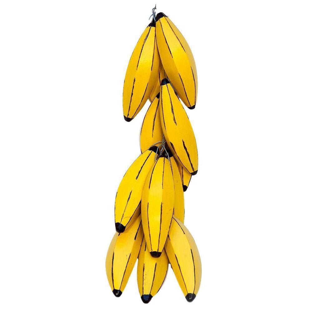 Cacho De Bananas Em Madeira Pintada E Envernizada 140