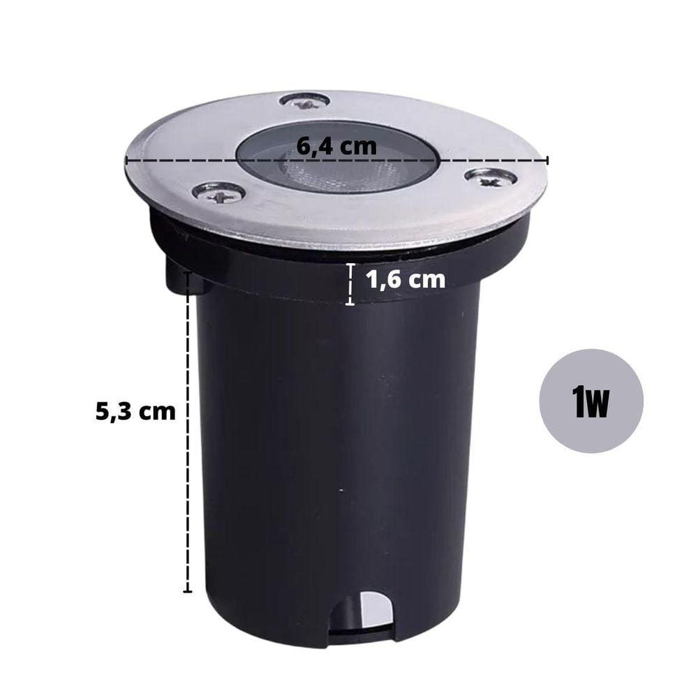 Kit 10 Balizadores Led Smd Blindado 1W Bivolt Spot Embutir