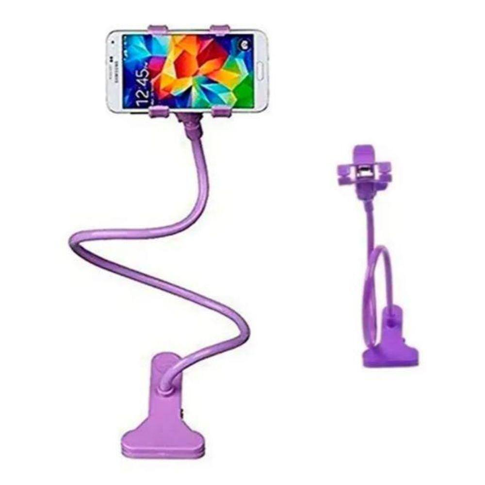 Suporte Universal Para Celular Articulado E Flexível Roxo