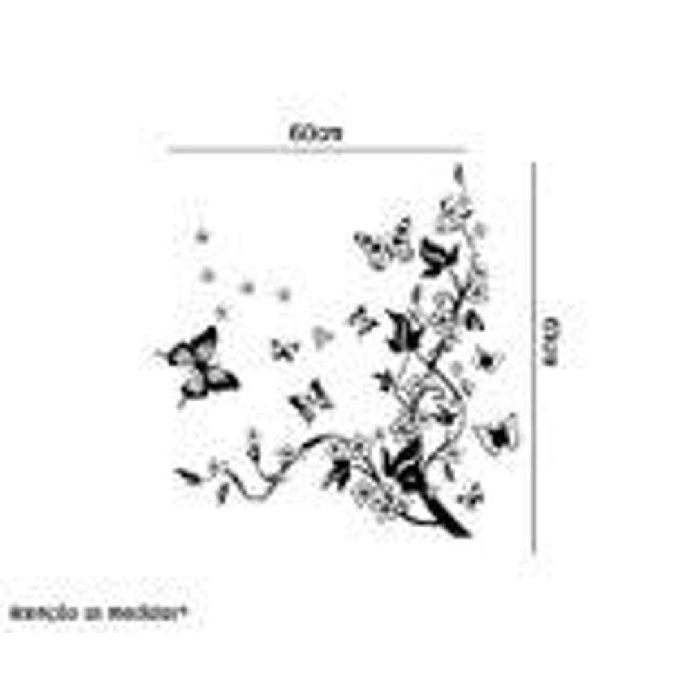 Adesivo Box Banheiro Floral E Borboleta - Atenção As Medidas