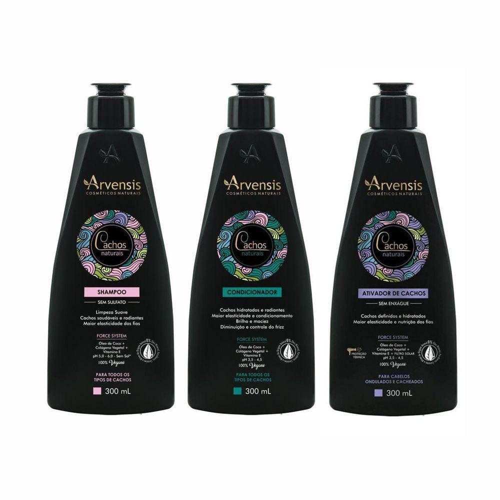 Kit Arvensis Ondulados Shampoo Condicionador Ativador