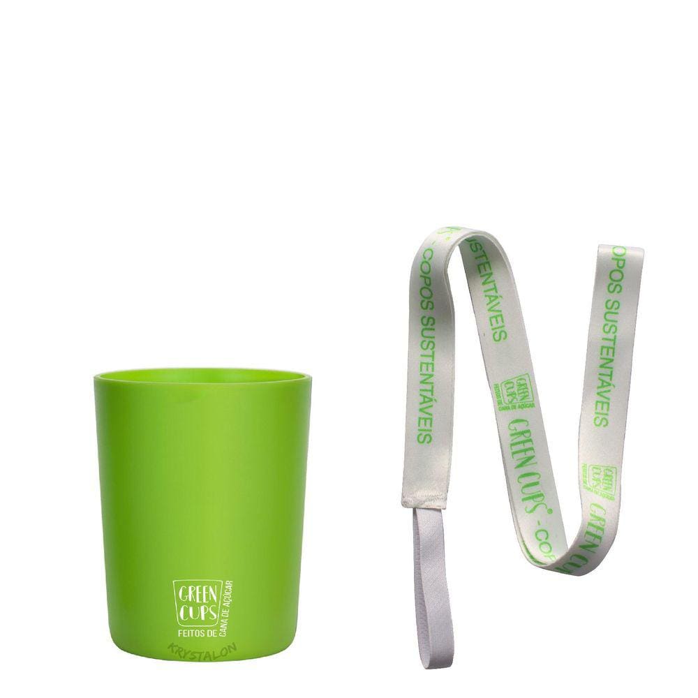 Kit 6 Copos Eco Sustentavel Com Cordão 200Ml Green Cups