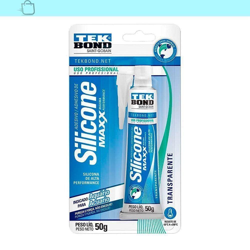 Silicone Aquário Maxx Transparente Atóxico 50G Tekbond