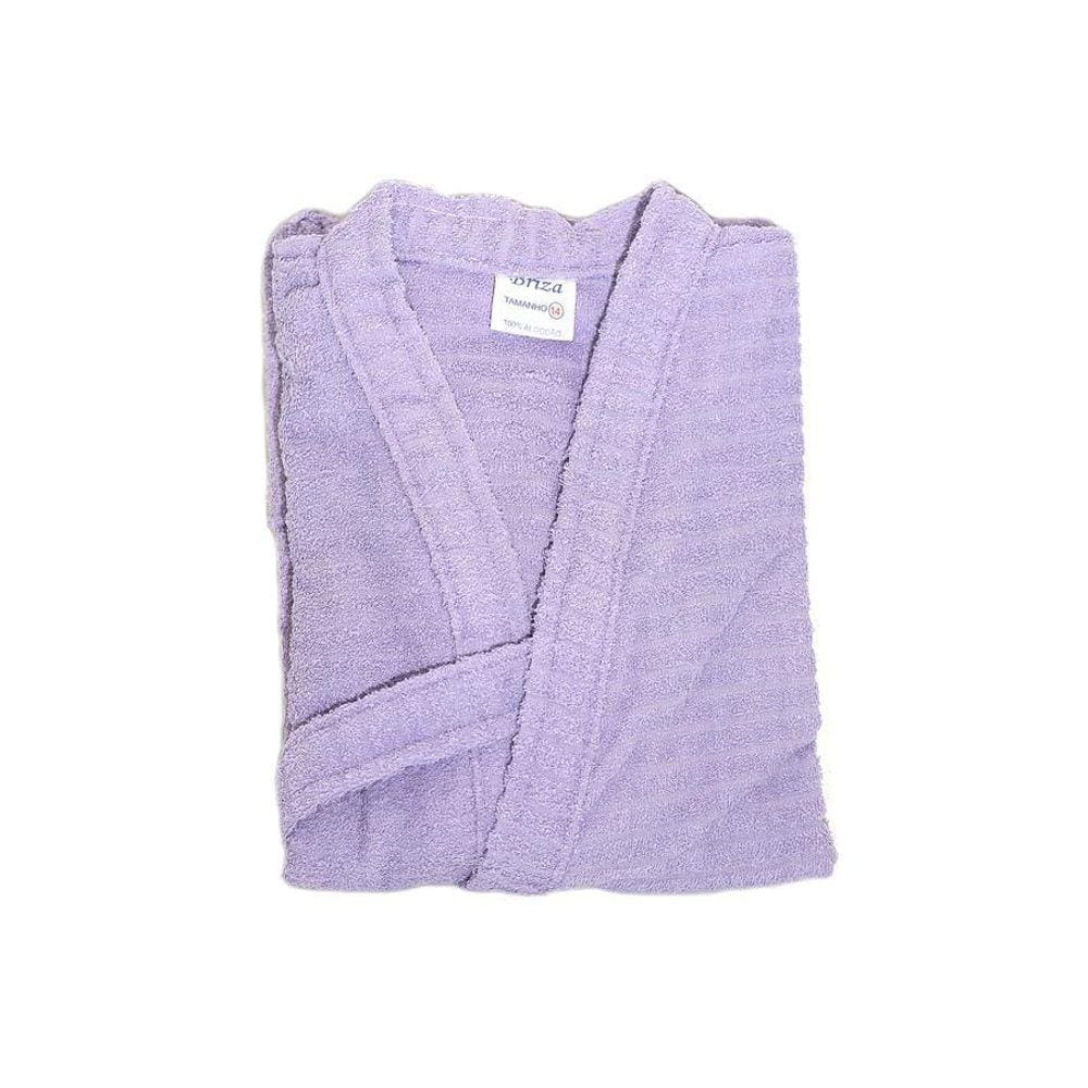 Roupão Atoalhado Juvenil Briza Lilas 4013 Tamanho 16