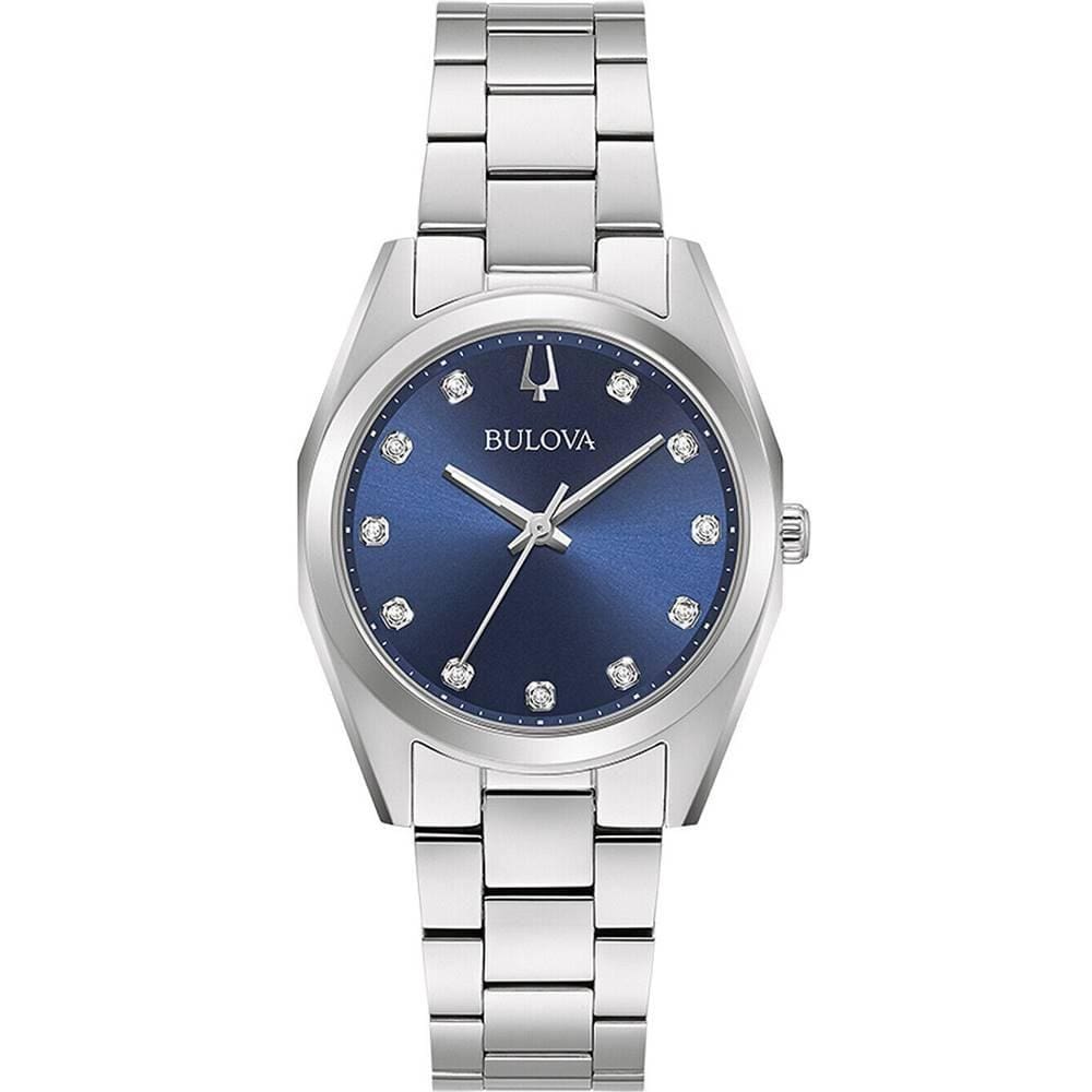 Relógio Bulova Feminino Ref: 96P229 Slim Prateado Diamante
