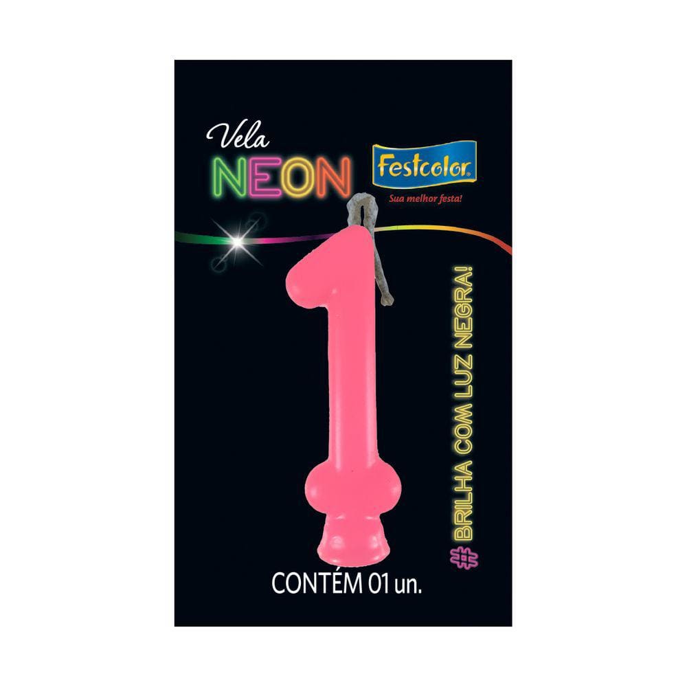 Vela de Aniversário Neon Pink
