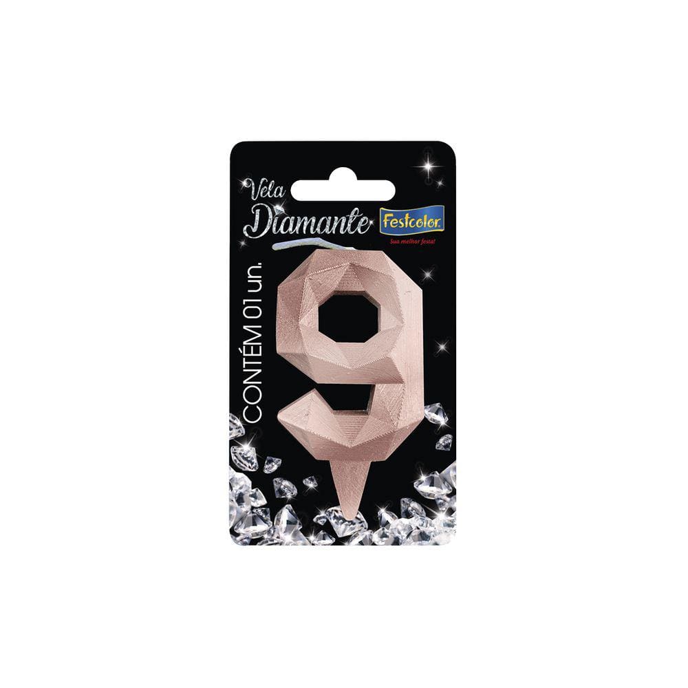 Vela de Aniversário Diamante Rose Gold