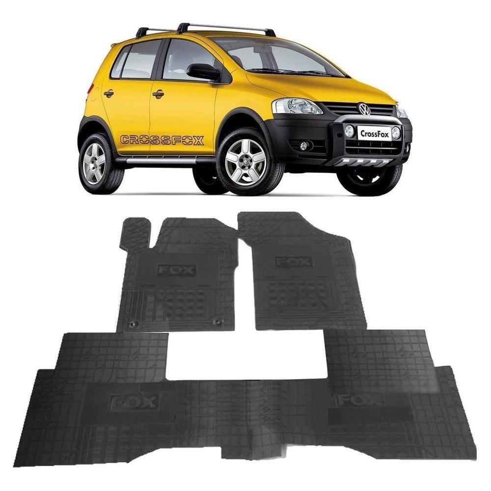 Jogo Tapete Interno Borracha Reforçado Crossfox 2005 A 2013 Preto Especifico