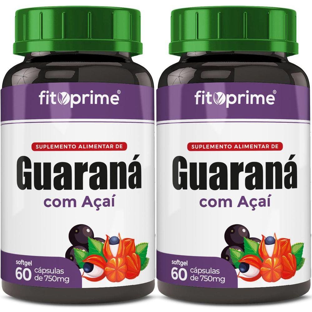 Kit 2 Guaraná Com Açai 60 Cápsulas 750Mg Fitoprime