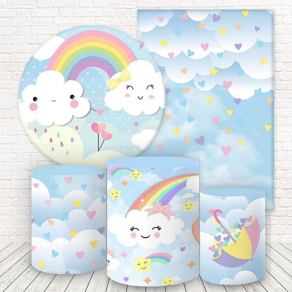 Kit 2 Painéis E Capas 3D Sublimado Chuva De Amor Fkpc-461