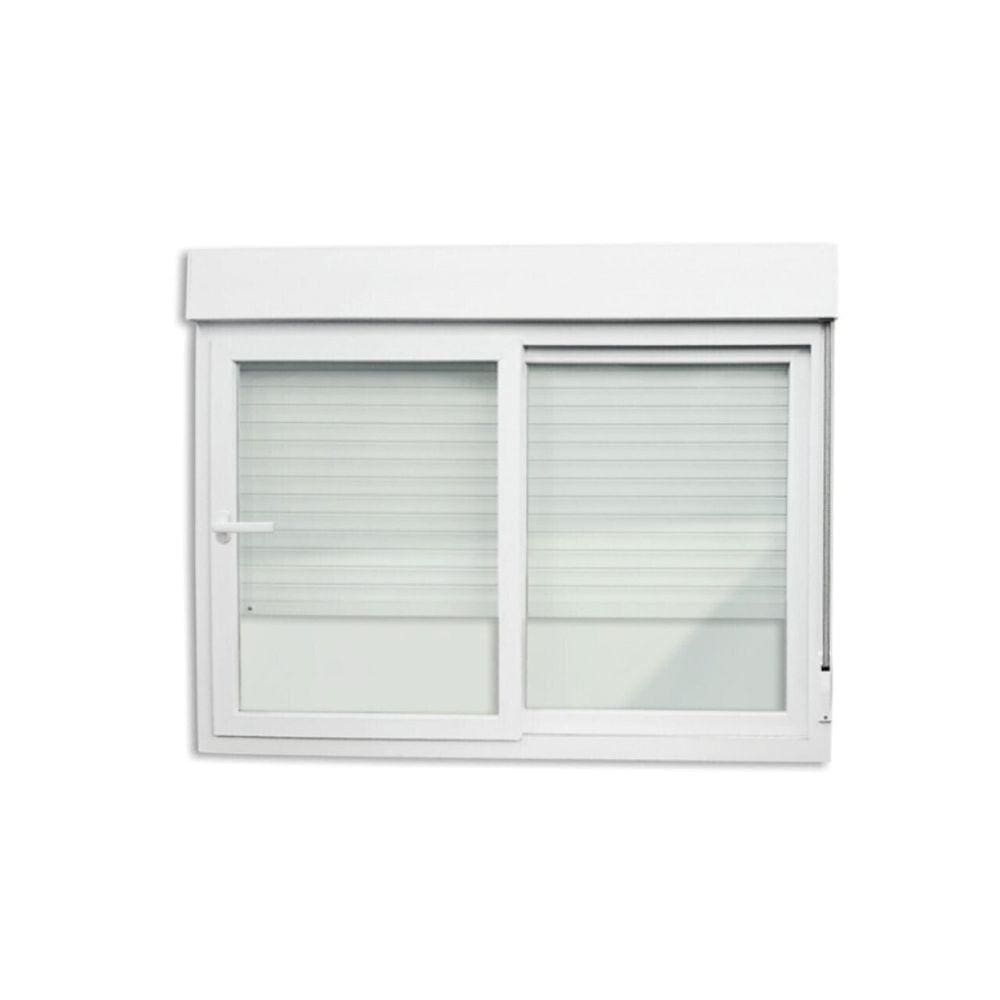 Janela de PVC Integrada 120x120cm 2 Folhas com Vidro Liso e Cremona ITEC Brimak Branco
