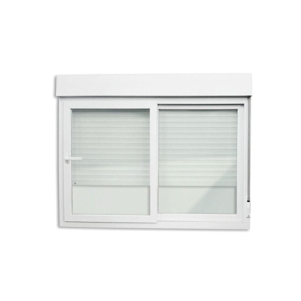 Janela de PVC Integrada 140x120cm 2 Folhas com Vidro Liso e Cremona ITEC Brimak Branco