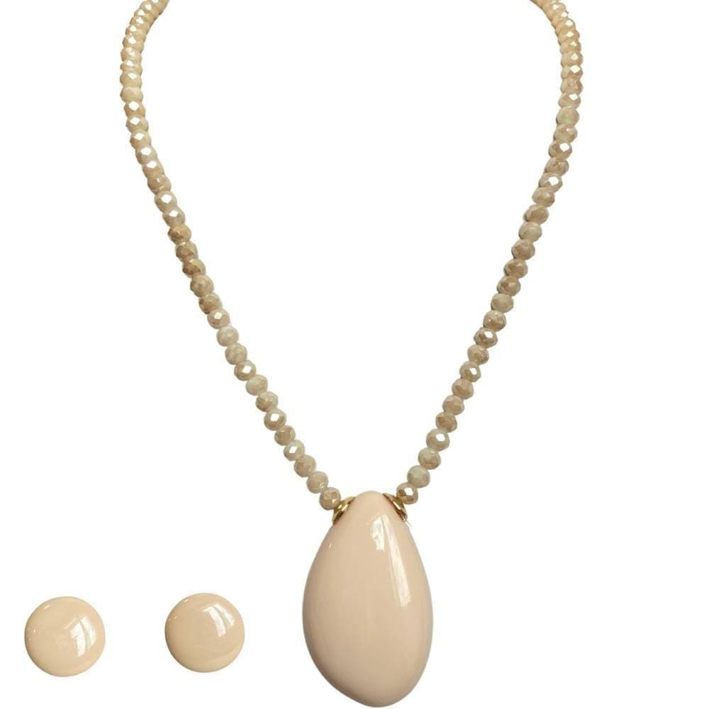 Colar Armazém Rr Bijoux Gota Resina Com Brinco