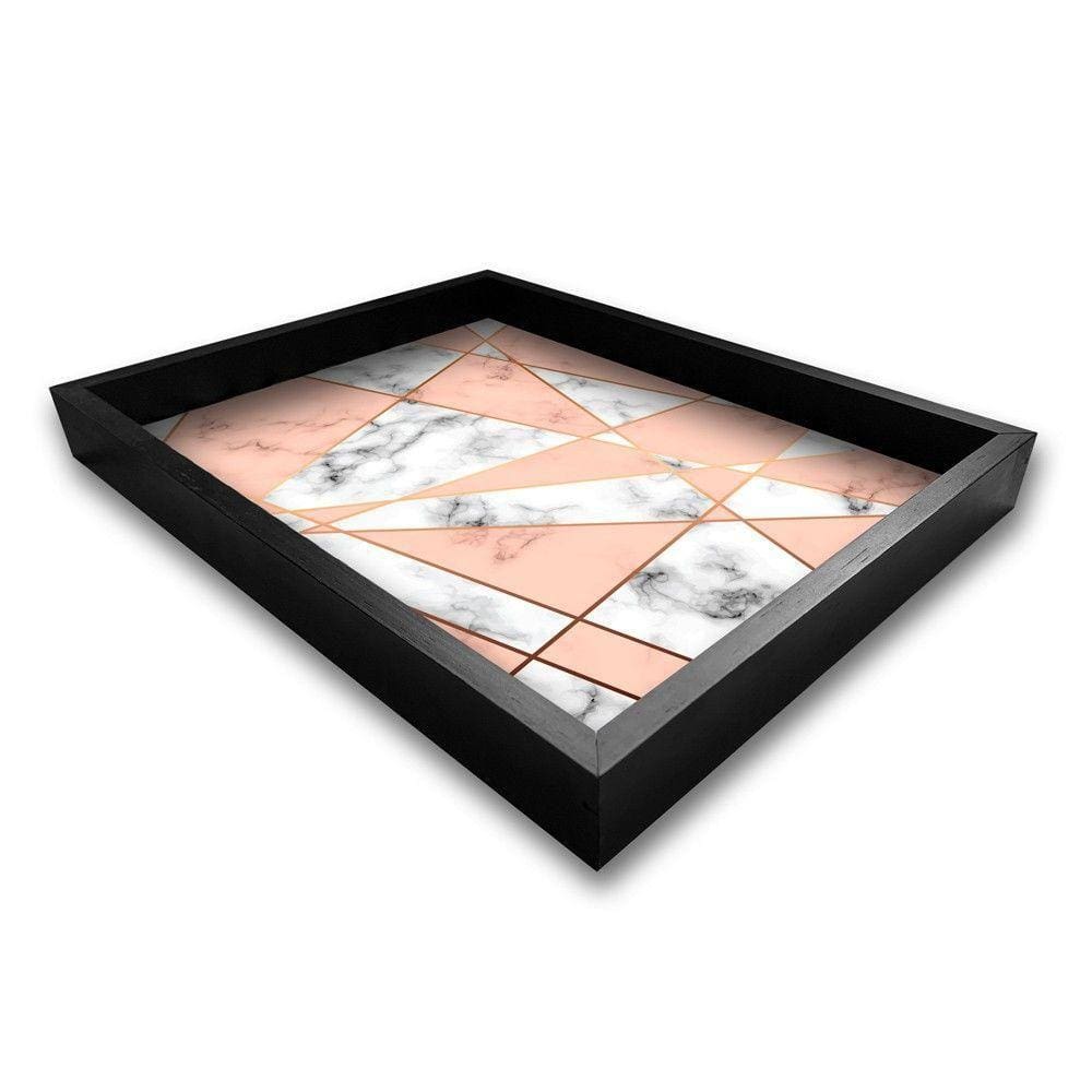 Bandeja Preta Com Gravura Impermeável 41X31X3Cm