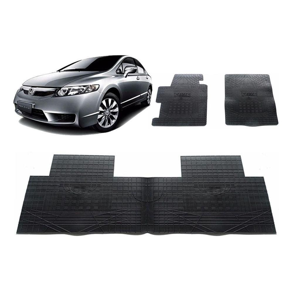 Jogo Tapete Interno Reforçado New Civic 2007 A 2011 Preto