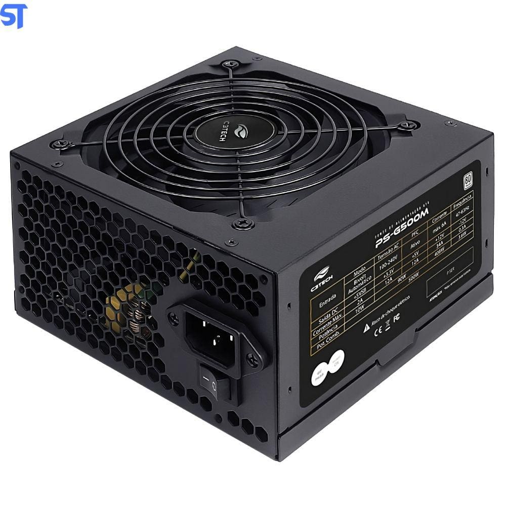 Fonte Gamer ATX 500w PS-G500 80+ White C3Tech Gaming