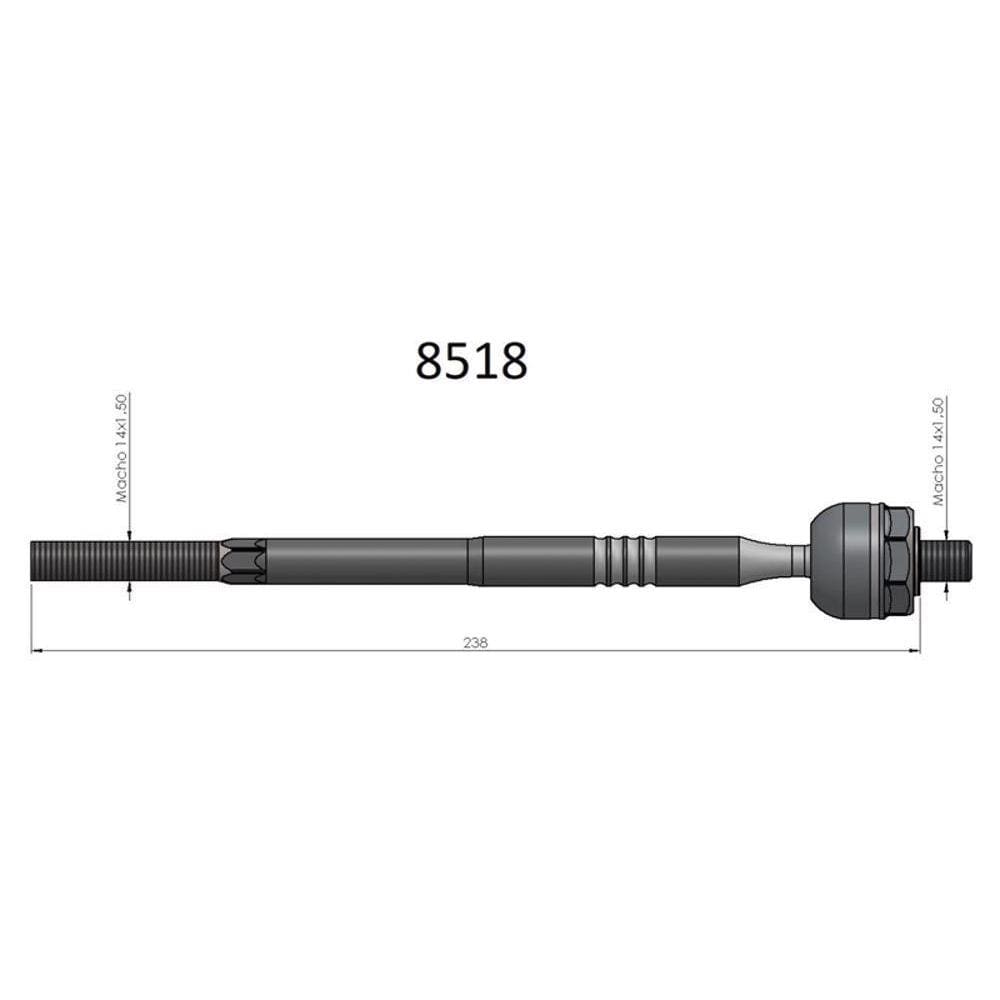 Barra Axial Aircross 2010 A Dianete Bortec Ba8518