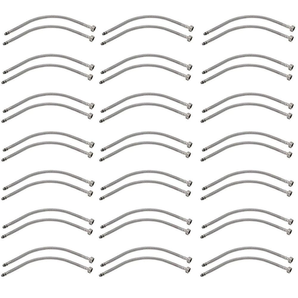 Engate Rabicho Par Flexivel 80cm Monocomando Kit 20 Unidades Misturador Agua Quente Fria Torneira Grande Mangueira Banheiro Cozinha