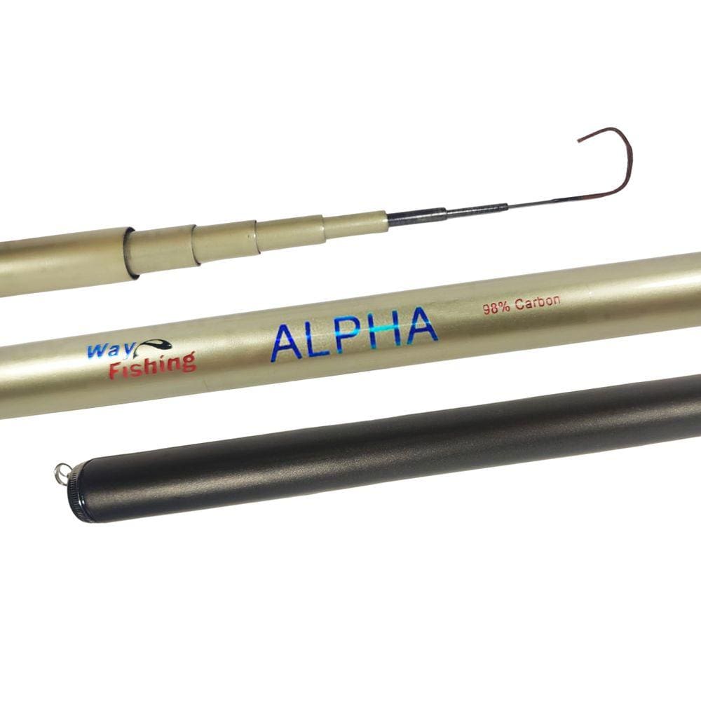 Vara Telescópica Lisa de Mão Pesca Leve Way Fishing Alpha 4508 4,50m 98% Carbono