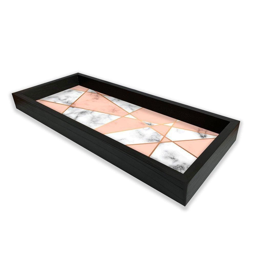 Bandeja Preta Com Gravura Impermeável 34X14X3Cm