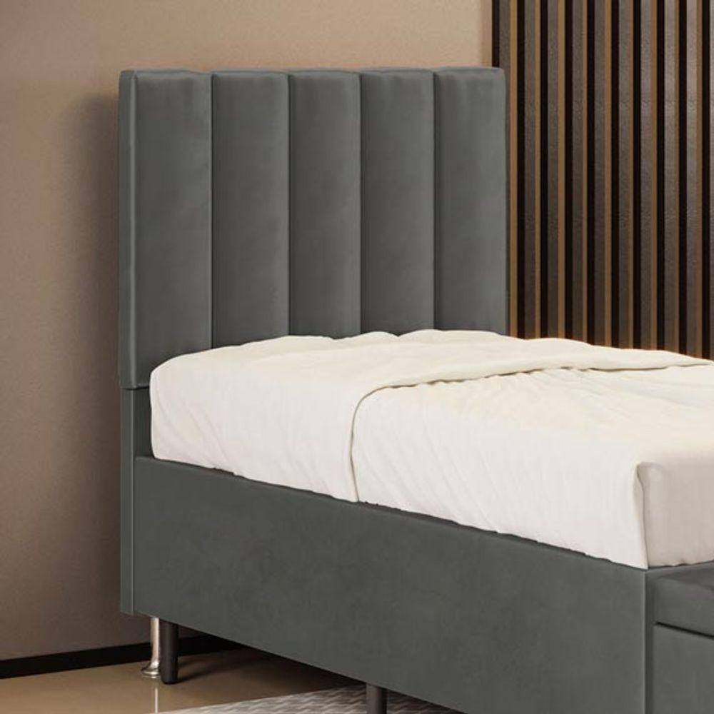 Cabeceira Nashira 90 para Cama de Solteiro Z-008 Sued Cinza Aradecor