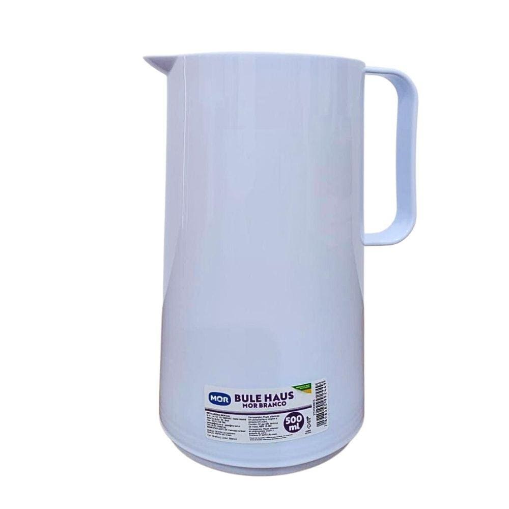 Bule Térmico Em Plástico C/Ampola Vidro Haus Branco 500Ml