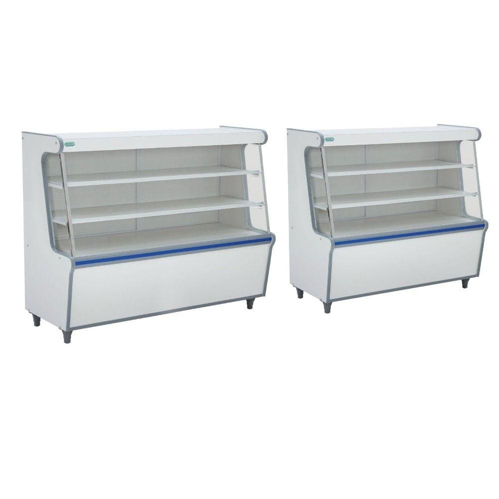 Balcão Vitrine Seco 120 +100 Artlux Branco Kit 2 Pç Fx Azul