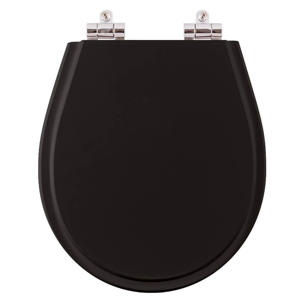 Assento Sanitário Poliester Close Aries Preto Vaso Eternit
