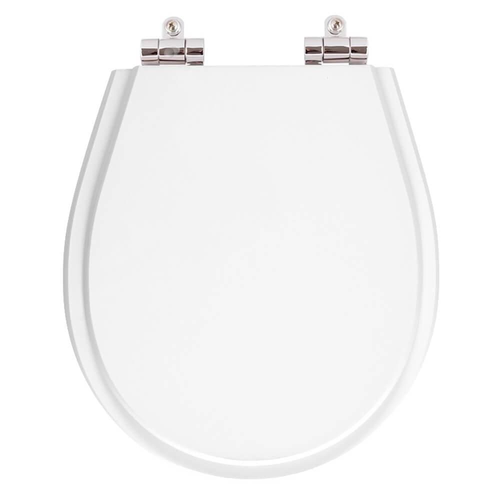 Assento Sanitário Poliester Soft Close Aries Branco Eternit