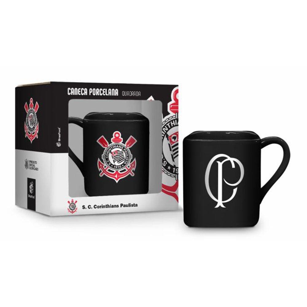 Caneca Quadrada Porcelana 220ML Time Corinthians