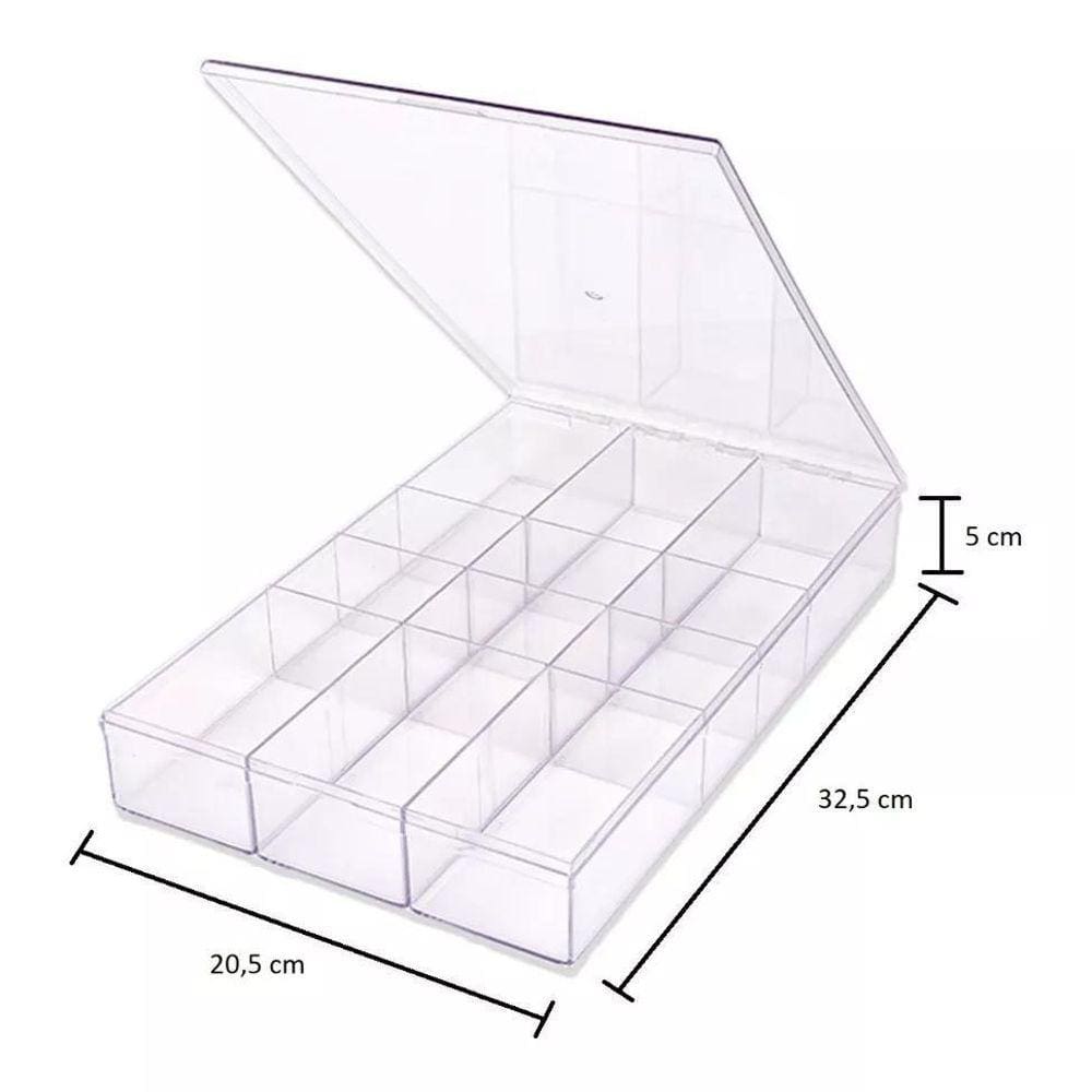 Caixa Organizadora Transparente - Divisórias Modulares