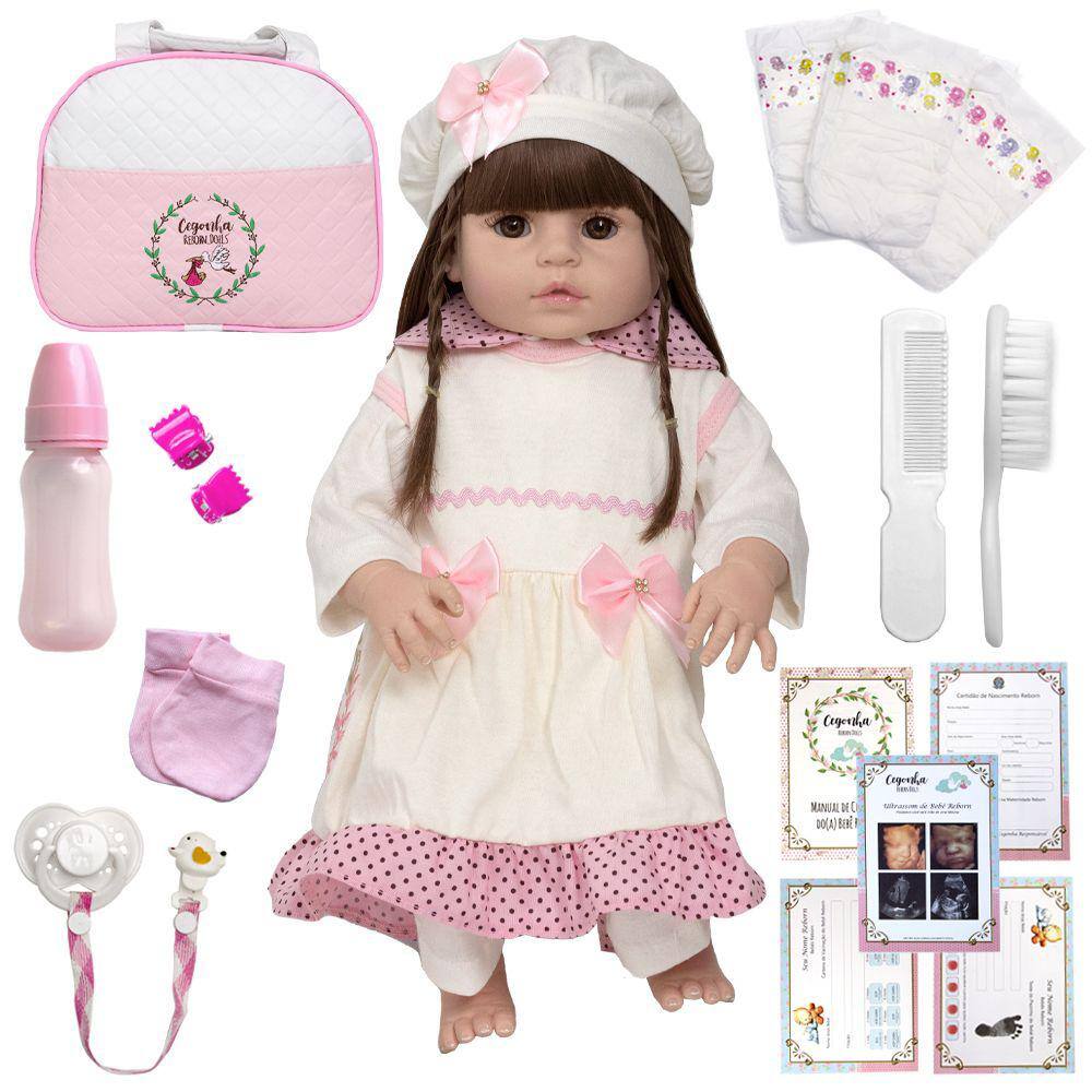 Bebê Reborn 48 cm Silicone Realista Baby Fashion