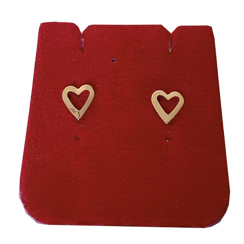 Par De Brincos Coração Vazado Ronnelly Folheado a Ouro Joia