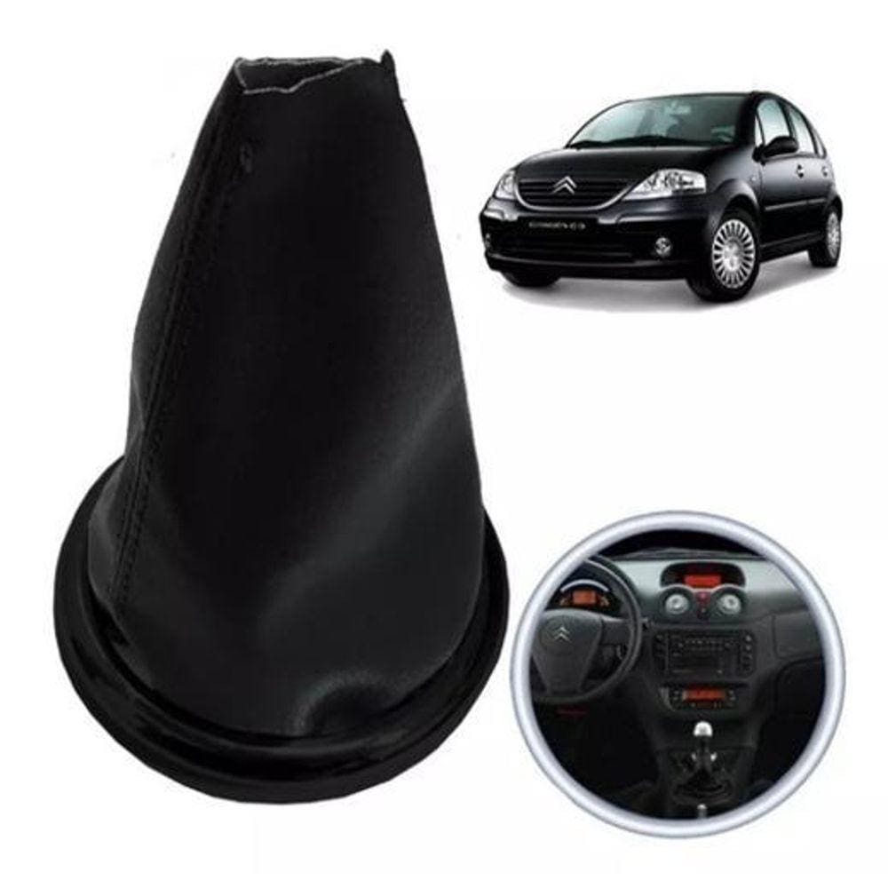 Coifa Cambio Preta Com Base Preta Citroen C3 2003