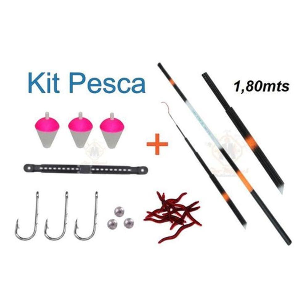 Vara De Pesca Telescopica 1,80 Mts + Capa Protetora + Kit