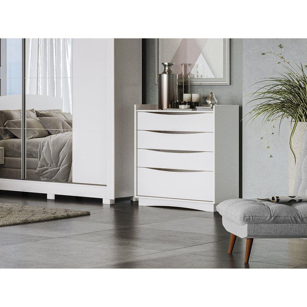 Cômoda 3 Gavetas e 1 Gaveta Kappesberg Branco