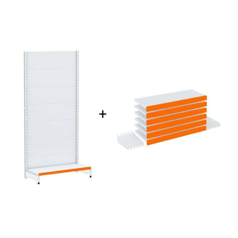 Gondola Parede 196 Amapa Flex Inicial Branco 7 band PE Laranja - Amapá