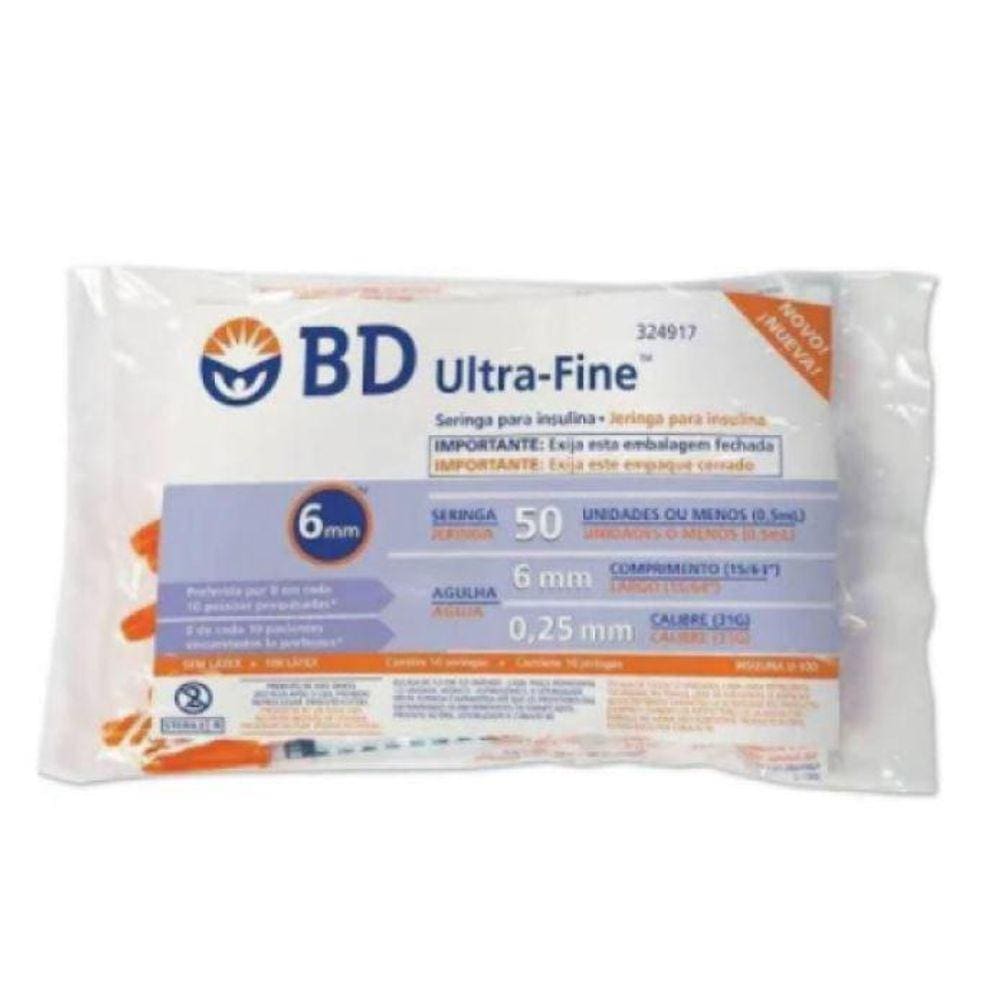 Seringa Para Insulina 50Un 06 X 0,25 10Un Ultra-Fine - Bd