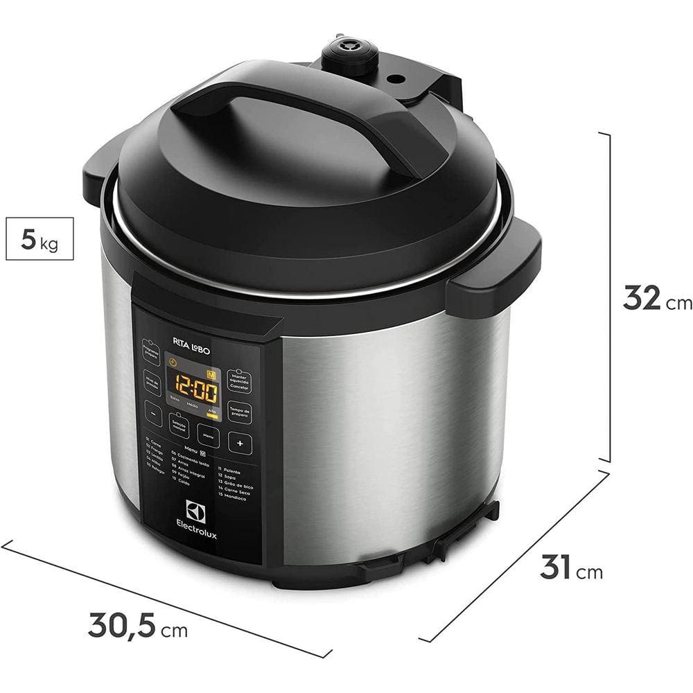 Panela Pressão Elétrica Electrolux Pce15 Inox 3L 9 Travas