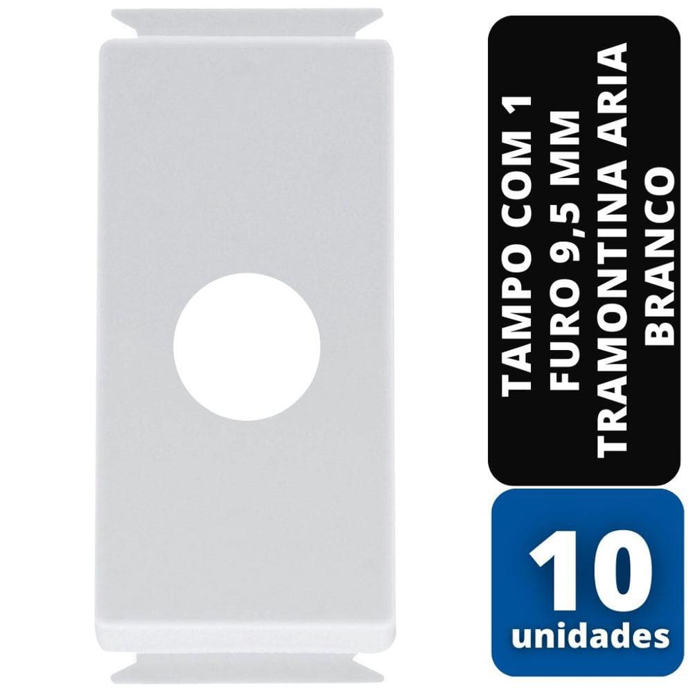 KIT C/ 10 Tampo com 1 Furo 9,5 mm Tramontina Aria Branco