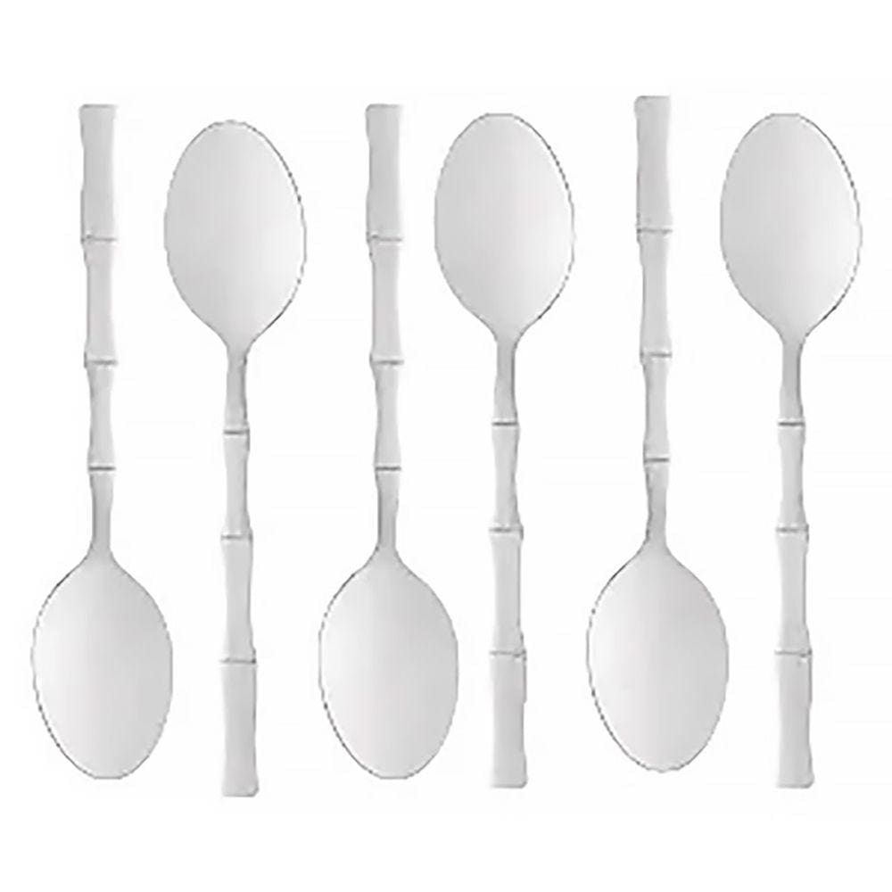 Conjunto 6 Colheres de Sobremesa de Aço Inox Bambu Elegant 15,2cm 1806 - Lyor