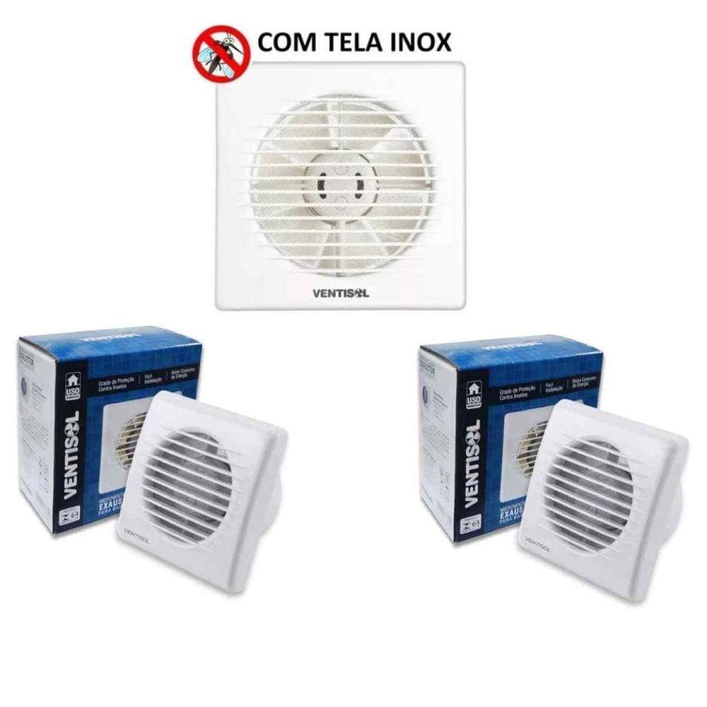 Kit 2 Exaustores Banheiro 10Cm Grade Anti Insetos Oferta