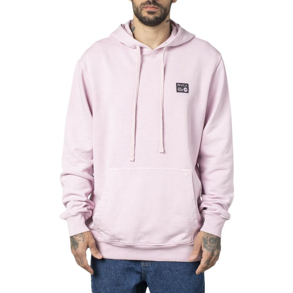 Moletom RVCA Canguru Anp Label WT23 Masculino Rosa Escuro