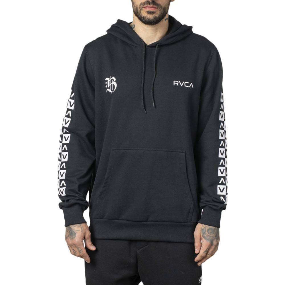 Moletom RVCA Canguru Barron WT23 Masculino Preto