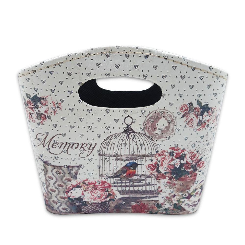 Porta Revista ou Cesto de Flores Formato Bolsa Natureza