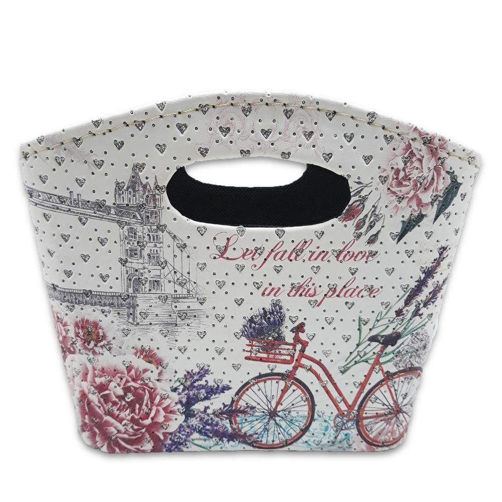Porta Revista ou Cesto de Flores Formato Bolsa Bicicleta