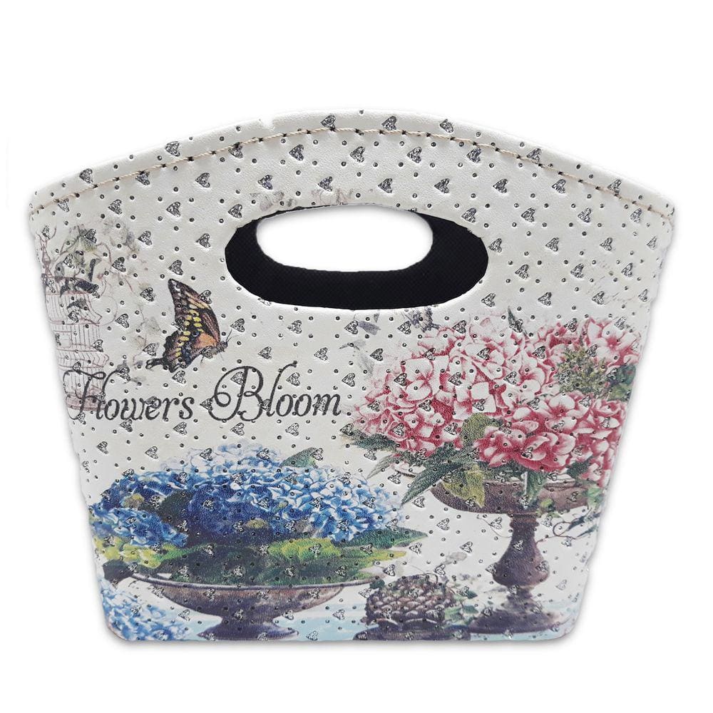 Porta Revista ou Cesto de Flores Formato Bolsa Floral