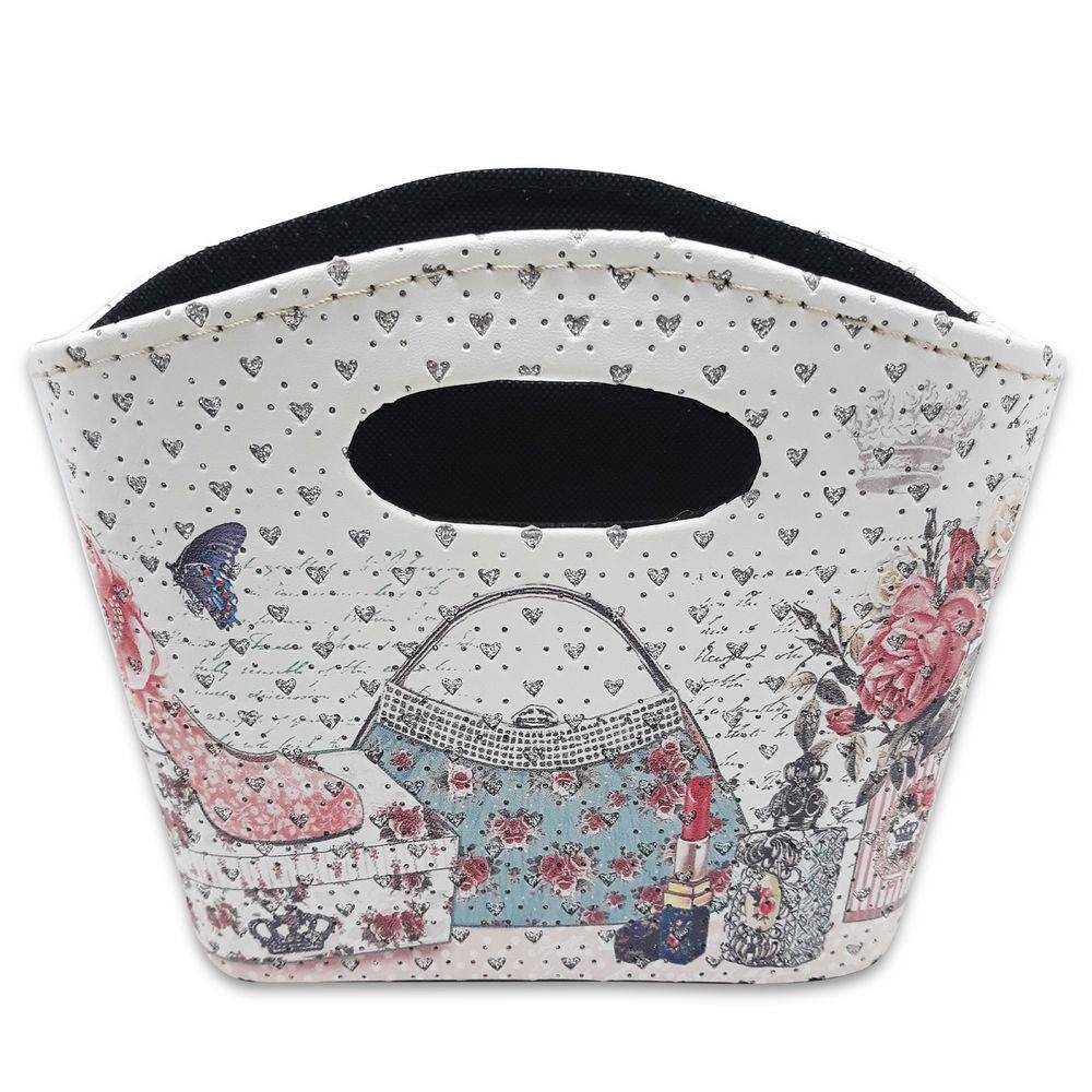 Porta Revista ou Cesto de Flores Formato Bolsa Decorativa